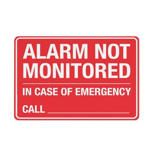 Puhayexi Schild mit Aufschrift "Alarm Not Monitorored In Case Of Emergency Call", 20,3 x 30,5 cm, rostfreies Aluminium, UV-Druck, 4 vorgebohrte Löcher, langlebig/wetterfest Puhayexi Schild mit Aufschrift "Alarm Not Monitorored In Case Of Emergency Call", 20,3 x 30,5 cm, rostfreies Aluminium, UV-Druck, 4 vorgebohrte Löcher, langlebig/wetterfest von Puhayexi