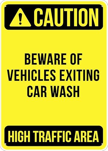 Puhayexi Schild mit Aufschrift "Beware Of Vehicles Exiting Carwash", für den Außenbereich, Aluminium, 30,5 x 20,3 cm, UV-Tinte, bedruckt für Haus und Geschäft Puhayexi Schild mit Aufschrift "Beware Of Vehicles Exiting Carwash", für den Außenbereich, Aluminium, 30,5 x 20,3 cm, UV-Tinte, bedruckt für Haus und Geschäft von Puhayexi