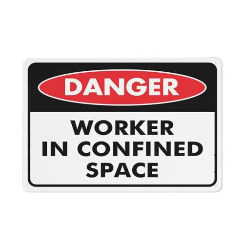 Puhayexi Schild mit Aufschrift "Danger Worker In Confined Space" aus Aluminium, 30,5 x 20,3 cm, UV-Tinte, bedruckt für Haus und Geschäft Puhayexi Schild mit Aufschrift "Danger Worker In Confined Space" aus Aluminium, 30,5 x 20,3 cm, UV-Tinte, bedruckt für Haus und Geschäft von Puhayexi