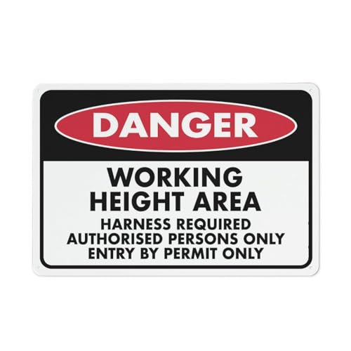 Puhayexi Schild mit Aufschrift "Danger Working Height Area", rostfreies Aluminium, für den Außenbereich, Metall-Blechschild für Zuhause, Geschäft, Hof Puhayexi Schild mit Aufschrift "Danger Working Height Area", rostfreies Aluminium, für den Außenbereich, Metall-Blechschild für Zuhause, Geschäft, Hof von Puhayexi