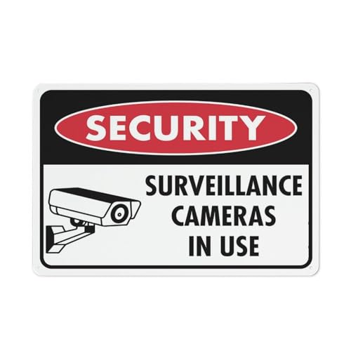 Puhayexi Schild mit Aufschrift "Security Surveillance Cameras In Use", 20,3 x 30,5 cm, rostfreies Aluminium, UV-geschützt, wasserdicht, wetterfest und lichtbeständig, 4 vorgebohrte Löcher von Puhayexi