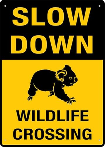 Puhayexi Slow Down Wildlife Crossing Koala-Schilder für den Außenbereich, UV-bedrucktes Aluminium, 30,5 x 20,3 cm, wetterfest und sicher für Zuhause oder Geschäft Puhayexi Slow Down Wildlife Crossing Koala-Schilder für den Außenbereich, UV-bedrucktes Aluminium, 30,5 x 20,3 cm, wetterfest und sicher für Zuhause oder Geschäft von Puhayexi