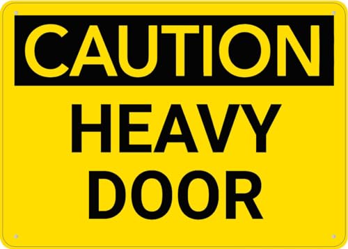 Puhayexi Wandschild mit Aufschrift "Caution Heavy Door", 30,5 x 20,3 cm, Aluminiumschild, vorgebohrte Löcher für einfache Montage im Innen- und Außenbereich, für Zauntür oder Tor Puhayexi Wandschild mit Aufschrift "Caution Heavy Door", 30,5 x 20,3 cm, Aluminiumschild, vorgebohrte Löcher für einfache Montage im Innen- und Außenbereich, für Zauntür oder Tor von Puhayexi
