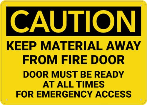 Puhayexi Wandschild mit Aufschrift "Caution Keep Material Away From Fire Door", 30,5 x 20,3 cm, Aluminium, UV-Tinte, bedruckt für Haus und Geschäft Puhayexi Wandschild mit Aufschrift "Caution Keep Material Away From Fire Door", 30,5 x 20,3 cm, Aluminium, UV-Tinte, bedruckt für Haus und Geschäft von Puhayexi
