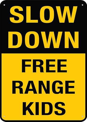 Slow Down Free Range Kinderschild für den Außenbereich, UV-bedruckt, rostfreies Aluminium, 30,5 x 20,3 cm, Hofschild für Zuhause, Geschäft, Auffahrt Slow Down Free Range Kinderschild für den Außenbereich, UV-bedruckt, rostfreies Aluminium, 30,5 x 20,3 cm, Hofschild für Zuhause, Geschäft, Auffahrt von Puhayexi