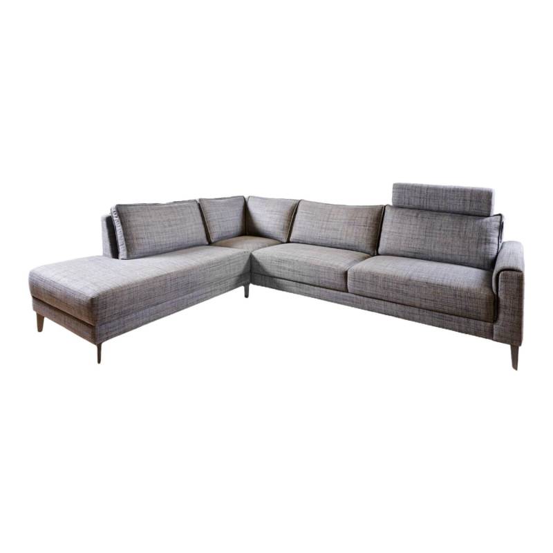 Ecksofa Bern Stoff Sunnyboy CH3031 Grau 096 Füße Metall Diamond Schwarz Matt von Puhlmann