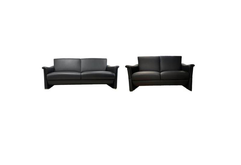 Puhlmann 2-Sitzer 2er Set Sofa Gomera 404 Bezug Leder Savanna Schwarz von Puhlmann