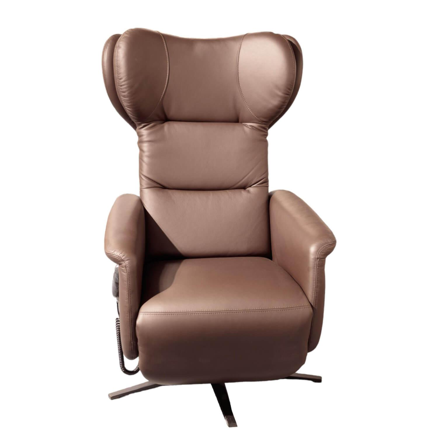 Relaxsessel Vegas Bezug Leder Dea 4040 Darkbrown Braun Sternfuss Schwarz Matt Mi... von Puhlmann