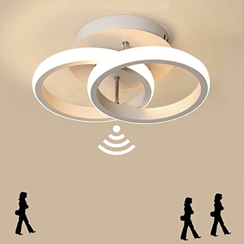 Puhui LED Deckenleuchte mit Bewegungsmelder Innen, 18W Warmweiß 3000K Deckenlampe, Sensorlampe/Flurleuchte/Wandlampe für Schlafzimmer Flur Keller Balkon Veranda Treppe Gang Eingang Hotel Garage B von Puhui