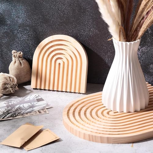 Schneidebrett aus Holz – Regenbogen-Design – Bohème – Brot- und Wurstbrett – für Obst, Käse, Fleisch & mehr (30 x 25 cm, 15 x 15 cm, Kiefer) von Puhui