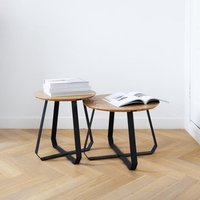 Shunan Sidetable - Puik Design Beistelltisch Tisch Möbel Interieur Holz Eschen Stahl Pulverbeschichtung Kaffee von PuikDesign