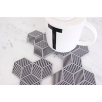 Silikon Untersetzer - Puik Design Amsterdam Silikon Geometrisch 3D Modular Kochen Trinken Tisch Topf Sechseck von PuikDesign