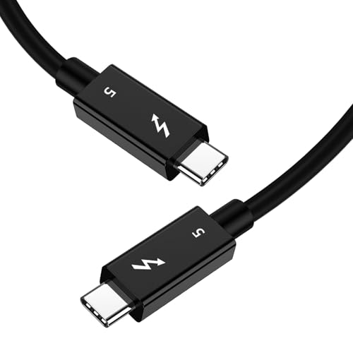 Thunderbolt 5 Kabel, 80 Gbps Datentransfer Datenkabel, 240w USB C Ladekabel, [Cypress-Chip] 6K/8K Unterstützung, Kompatibel mit Thunderbolt 4 und 3, für MacBook, iPad, iPhone,Android, Monitor (1.5m) von Puiseno