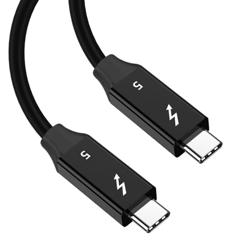 Thunderbolt 5 Kabel, 80 Gbps Datentransfer Datenkabel, 240w USB C Ladekabel, [EJ903W-Chip] 6K/8K Unterstützung, Kompatibel mit Thunderbolt 4 und 3, für MacBook, iPad, iPhone,Android, Monitor (1.5m) von Puiseno