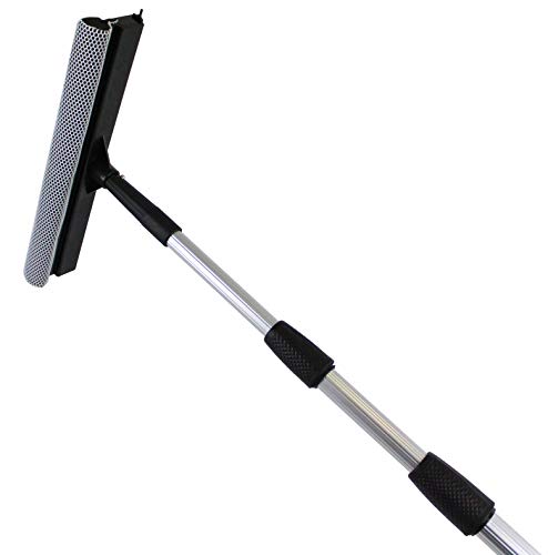 Pullach Hof Squeegee 8 Meter mit Fensterwischer Schwamm mit Netzberzug und Abziehlippe Aluminiumstange Ausziehbar zum Putzen von Fenstern und Scheiben von Pullach Hof