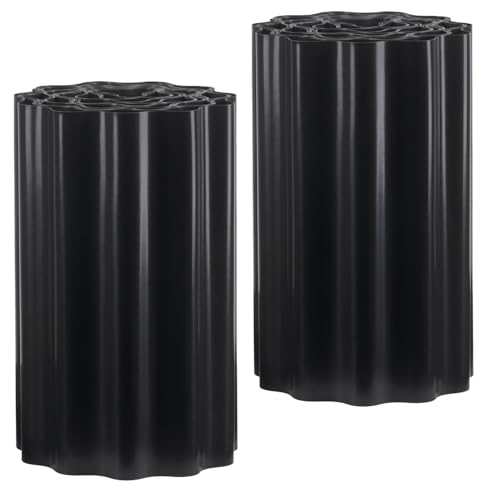 PULLMER Rasenkante Kunststoff, Beeteinfassung, Beetumrandung, Rasenbegrenzung ((2Pack) Schwarz, 9m x 25cm) von Pullmer