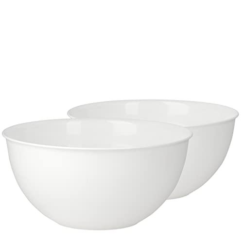 Pullmer Küchenschüssel 2er Set Ø 13 cm, aus Kunststoff, ideal als Müslischale, Salatschüssel, Rührschüssel, Servierschüssel, Plastikschüssel rund, spülmaschinengeeignet (0,5 L, Creme) von Pullmer