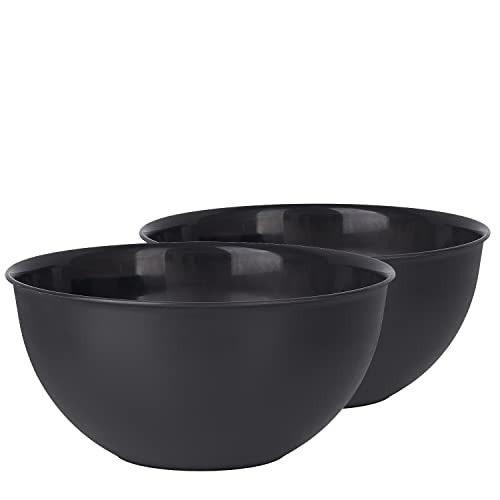 Pullmer Küchenschüssel 2er Set Ø 13 cm, aus Kunststoff, ideal als Müslischale, Salatschüssel, Rührschüssel, Servierschüssel, Plastikschüssel rund, spülmaschinengeeignet (0,5 L, Graphit) von Pullmer