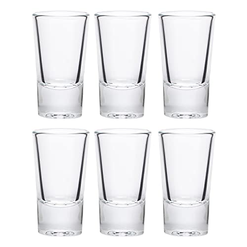 Pullmer Schnapsgläser 6er Set, buntsortierte Shotgläser 28 ml/2,8 cl, ideal als Likör-, Vodka- oder Tequila-Gläser, minimalistisches Design, spülmaschinenfest von Pullmer