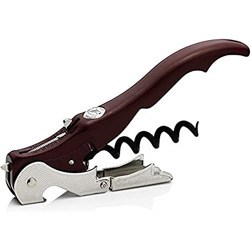 PULLTAP'S GENUINE Slider Boss 150 Bordeaux – Professioneller Kellner-Korkenzieher, hergestellt in Spanien, mit doppeltem Gelenkhebel, Cuttermesser und Flaschenöffner von Pulltap's