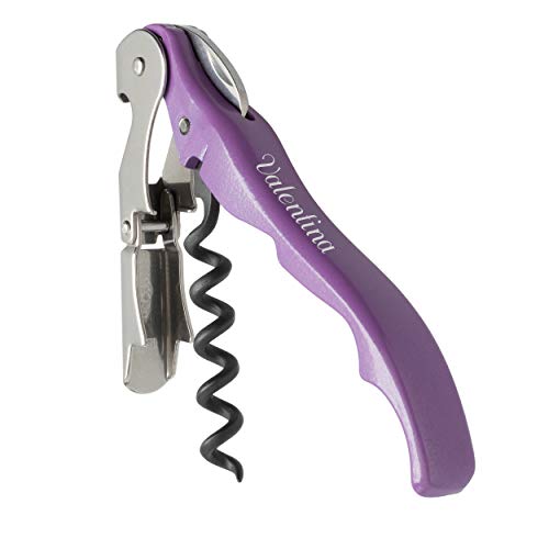 Pulltex Kellnermesser Pulltaps Classic Purple Evolution mit Laser-Gravur Korkenzieher aus Metall Doppelhebel von Pulltex