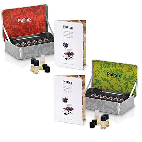 Pulltex - Set mit 24 Weinaromen - Nr. 12 Rotwein und Nr. 12 Aromen der Weißweine, Champagner, in Originalverpackung Metallbox von Pulltex