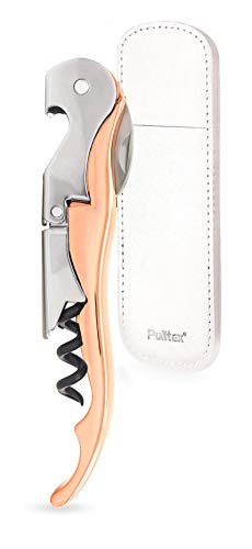 Pulltex Sommelier Messer "PULLTAP'S", 3-teilig (Mikrozahnklinge, Doppelhebel mit Flaschenöffner, schwarzer Docht), rosé gold von Pulltex