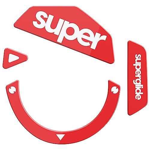 Superglide2 – Steuerbare Geschwindigkeitsoberfläche, glatteste Mausfüße/Gleiter, hergestellt aus ultrastarkem Glas, glatte und langlebige Sohle für Logitech G502, Rot von Pulsar Gaming Gears