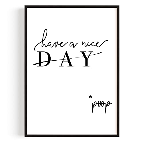Badezimmer Deko Bilder – Kunstdruck 'Have A Nice Day' A4 (21 x 29,7 cm) – Made in Germany – Mit Rahmen – Schafft eine positive Atmosphäre im Bad, ideal für jedes Zuhause – Bringt Sonnenschein von GiveSmiles