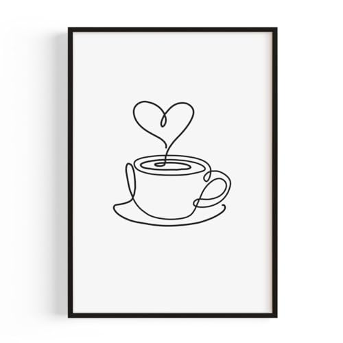 Pulse of Home Büro Deko – Büro Gadgets & Schreibtisch Deko Poster Kaffeetasse A3 (29,7 x 42) – Büro Zubehör & kleine Aufmerksamkeit für Kollegen oder Team Geschenk - Mit frei wählbarem Rahmen von Pulse of Home