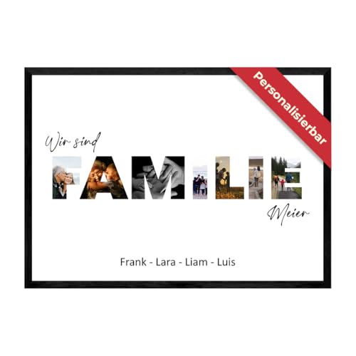 Familien Bilder Collage Personalisiert – Einzigartige Deko für deine Familie zum Hinstellen oder Aufhängen – Personalisierte Geschenke – Das perfekte Geschenk für jeden Anlasse einzugsgeschenke haus von GiveSmiles