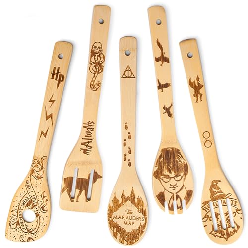Puluole Harry Geschenke Erwachsene | Kochen Backen Holzkochlöffel - Harry Merch Potter | Geburtstags Harry Deko Wohnung | Vatertagsgeschenk & Muttertagsgeschenk & Einweihungsgeschenk von Puluole