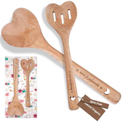 Puluole Kochlöffel Holz Hochzeit | HolzKochlöffel Herz | 2 Stück Akazienholz Holzlöffel Herzform | Hochzeitsgeschenk Personalisiert | Geburtstagsgeschenk | Muttertagsgeschenk Puluole Kochlöffel Holz Hochzeit | HolzKochlöffel Herz | 2 Stück Akazienholz Holzlöffel Herzform | Hochzeitsgeschenk Personalisiert | Geburtstagsgeschenk | Muttertagsgeschenk von Puluole