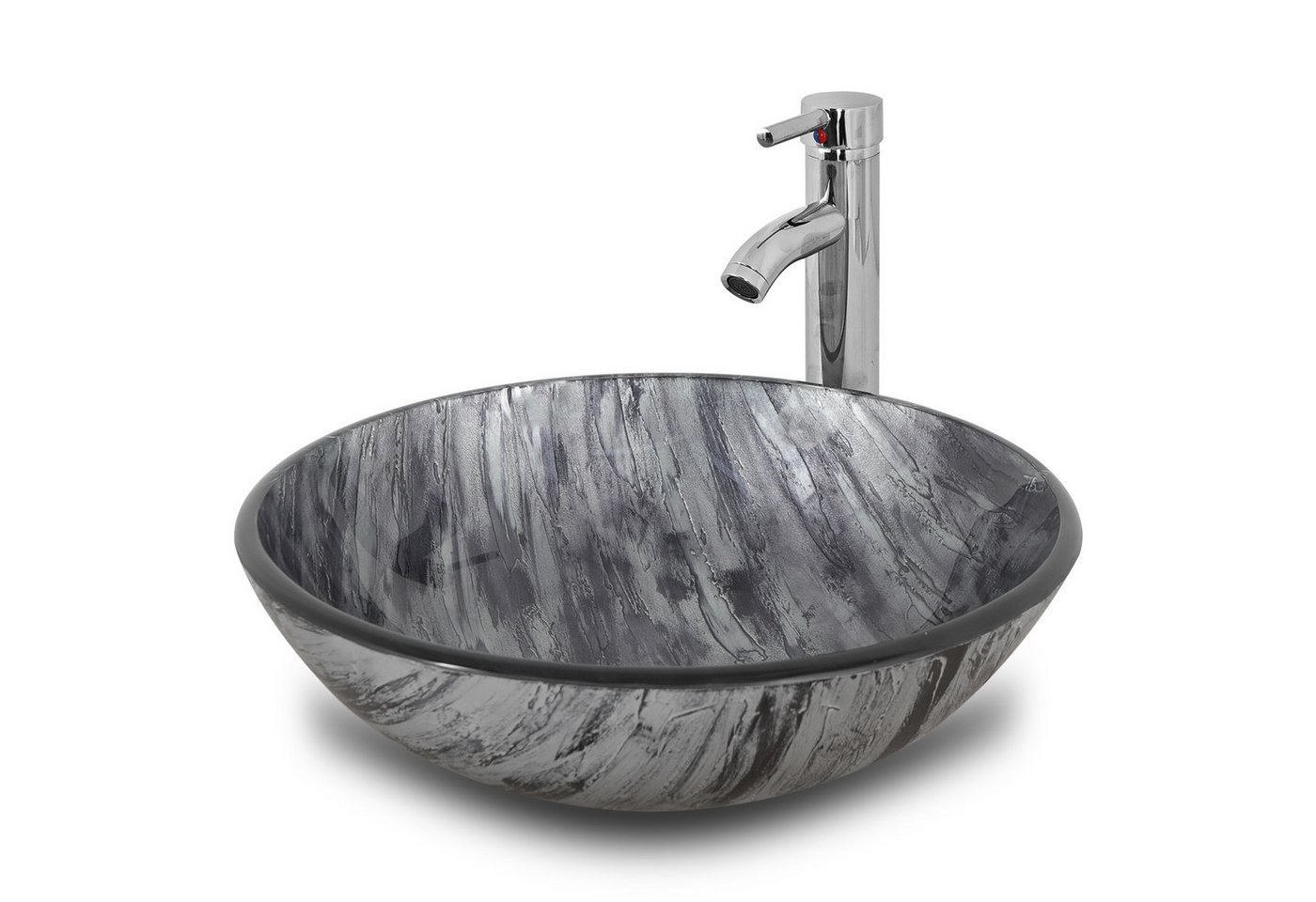 Puluomis Aufsatzwaschbecken Waschbecken Set mit Wasserhahn und Ablaufgarnitur Rund Braun Schwarz, Handgezeichnet Waschschale, Waschplätze für Badezimmer Küche WC Puluomis Aufsatzwaschbecken Waschbecken Set mit Wasserhahn und Ablaufgarnitur Rund Braun Schwarz, Handgezeichnet Waschschale, Waschplätze für Badezimmer Küche WC von Puluomis