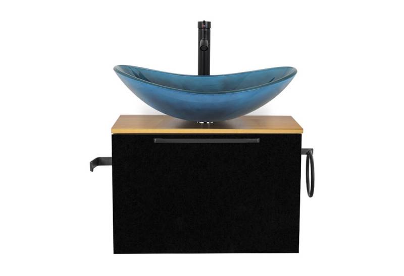 Puluomis Badezimmer-Set Waschbeckenunterschrank 60cm mit Waschbecken, (mit Handtuchring, Klopapierhalter) von Puluomis