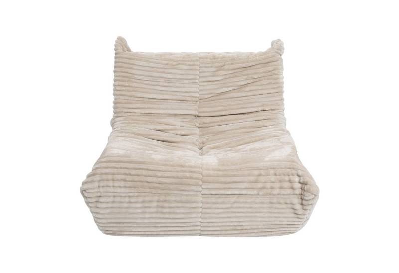 Puluomis Sitzsack XXL Riesen Beanbag Sessel 90 x 100 cm mit 30D Neuschwamm-Füllung (und seitlichen Taschen, für das Wohnzimmer beige) von Puluomis