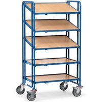 fetra® Eurokasten-Etagenwagen, mit Böden, TK 300 kg, 5 Etagen à 820 x 610 mm von fetra®