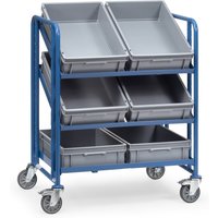 fetra® Eurokasten-Etagenwagen, mit Kästen, TK 250 kg, 3 Etagen à 820 x 610 mm von fetra®