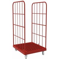 Rollbehälter Classic, 2-seitig, grobmaschig, pulverbeschichtet, Kunststoff-Rollplatte, HxBxT 1.550 x 724 x 815 mm, feuerrot von Jungheinrich PROFISHOP