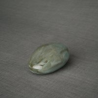 Andenken Urne Für Asche "stone" - Klein/Ölig Grün Melange/Keramik von PulvisArtUrns