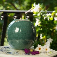 Handgefertigte Urne „Harmony" - Groß | Ölige Grüne Melange Keramik von PulvisArtUrns