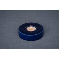 Handgefertigter Kerzenhalter Für Feuerbestattungsurnen "Caleo" - Kobaltmetallic/Keramik von PulvisArtUrns