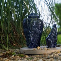 Urne Für Asche "Wings" - Groß/Kobaltmetallic/Keramik von PulvisArtUrns