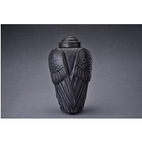 Urne Für Asche "Wings" - Groß/Schwarz Matt/Keramik von PulvisArtUrns