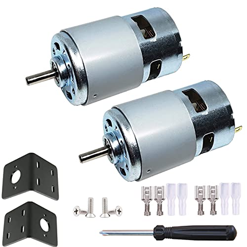 DC 775 Motor 24 V 20000 U/min 775 Motor Kugellager großes Drehmoment hohe Leistung geräuscharm DC Motor für Elektrowerkzeuge 2er-Pack (mit Halterung) von Puly