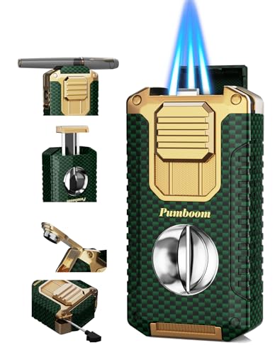 All-in-One Zigarrenfeuerzeug mit zigarrenschneider v Cut, Zigarrenpunsch, Zigarrenhalter, zigarrenbohrer und 3 Jet-Flammen, zigarren feuerzeuge, Jet feuerzeug, Multifunktions-Zigarren-Zubehör All-in-One Zigarrenfeuerzeug mit zigarrenschneider v Cut, Zigarrenpunsch, Zigarrenhalter, zigarrenbohrer und 3 Jet-Flammen, zigarren feuerzeuge, Jet feuerzeug, Multifunktions-Zigarren-Zubehör von Pumboom