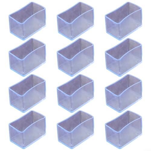 12 Stück rechteckige PVC-Stuhlbeinbezüge, Möbelfüße, Bodenschutz, transparente Kappe, für Tische, Stühle (30 x 50 mm) von Pumixiy