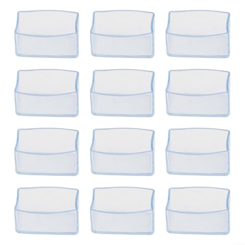12 Stück rechteckige PVC-Stuhlbeinbezüge, Möbelfüße, Bodenschutz, transparente Kappe, für Tische, Stühle (30 x 60 mm) von Pumixiy