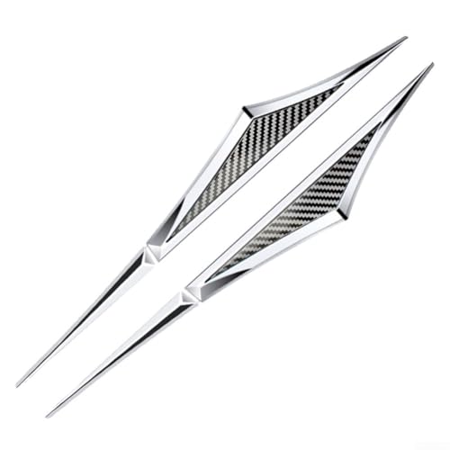 2 Stück 3D-Seitentür-Flügel-Emblem-Aufkleber, Metallblech, dekorative Auto-Außenverkleidung, passend für Edelstahl-Zink-Legierung, wetterbeständig, einfache Installation (B) von Pumixiy