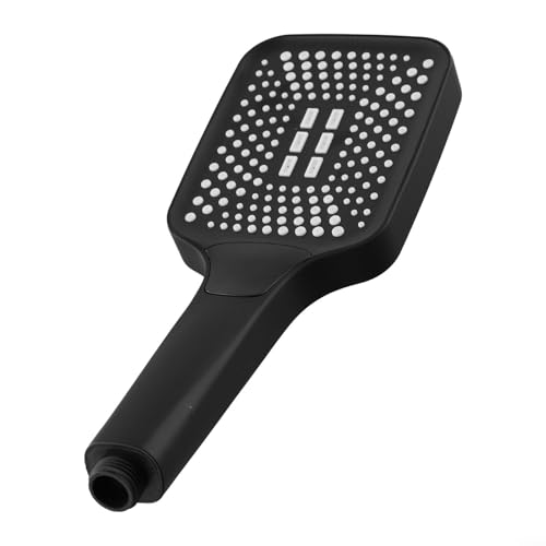 3 Modi Hochdruck-Handbrause aus Chrom, wassersparender Sprühkopf mit praktischem Ein-/Aus-Schalter für Niederdruck-Badezimmer, 27,5 x 10,5 cm, Schwarz von Pumixiy